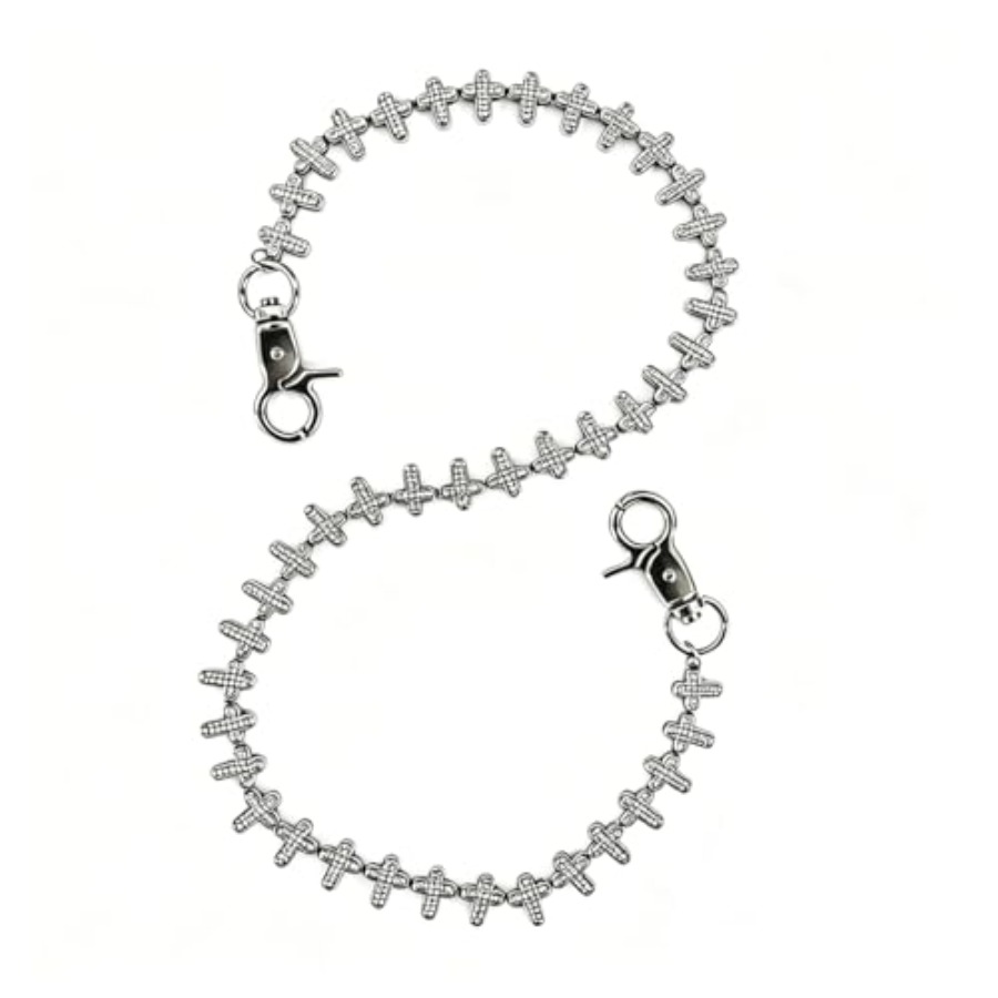 Men'S Accessories Wallet - Cross Pants Chain Jeans keychain Long