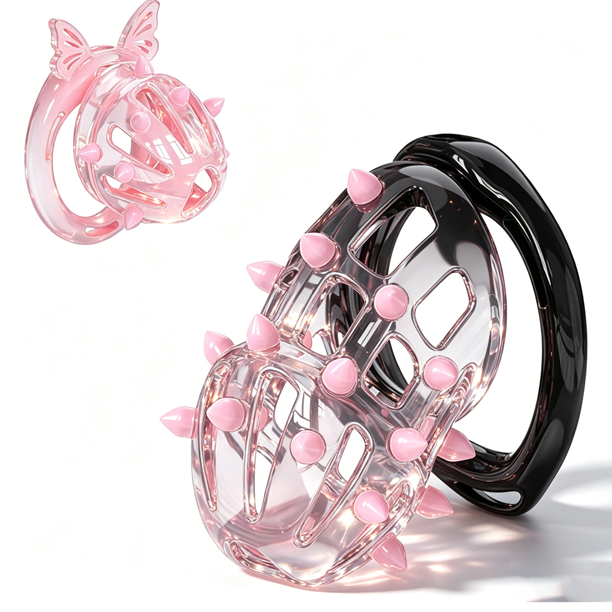 Men Accessories Ring - Chastity Cage with 4 Size Rings