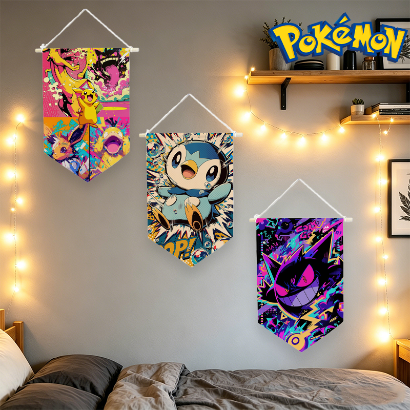 Men'S Accessories Rack - Pokemons Hanging Cloth Anime Print Wall