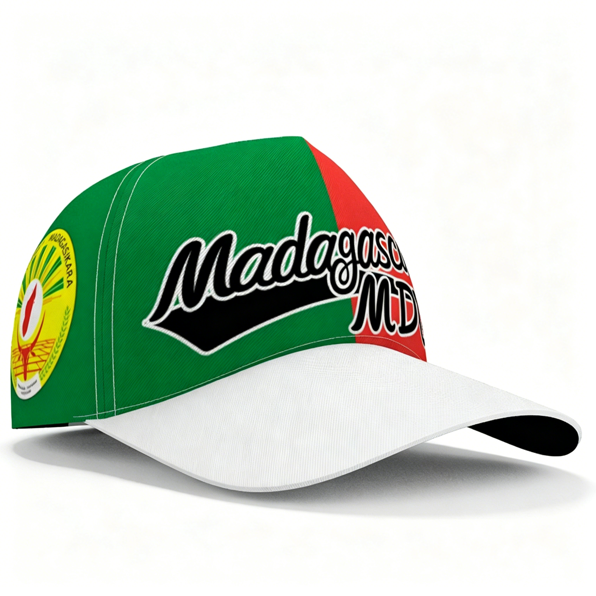 Hat Snapback Cap - Madagascar Flag Color Block Baseball Cap