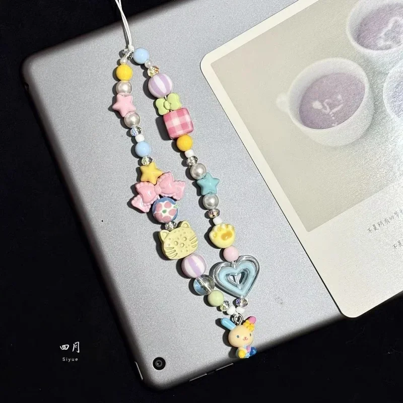 Men Keychain Accessories - Cartoon Usahana Colorful Beading Phone Charm