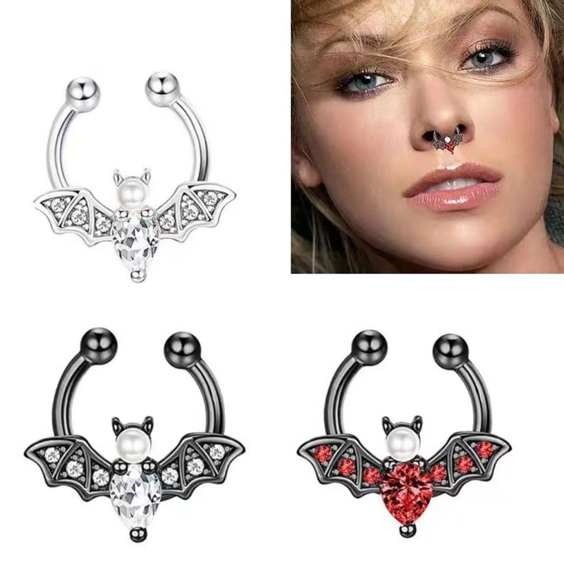 Men Accessories Ring - EVISPOL Cute Halloween Bat Faux Septum