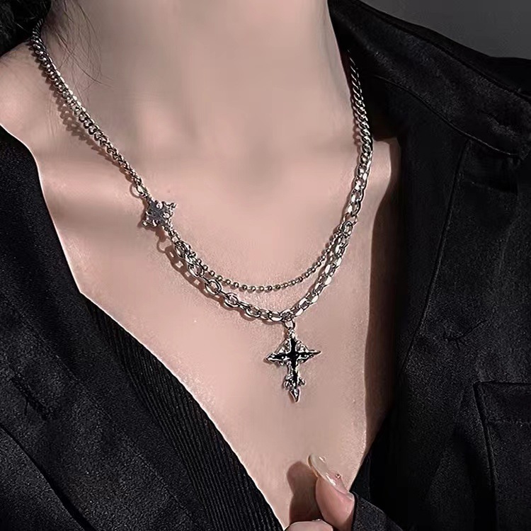 Black cross necklace for men,  - Men'S Accessories Instagram ulasan dan harga