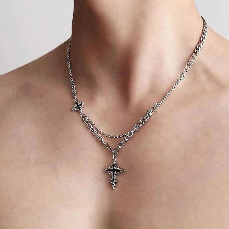 Black cross necklace for men,  - Men'S Accessories Instagram ulasan dan harga