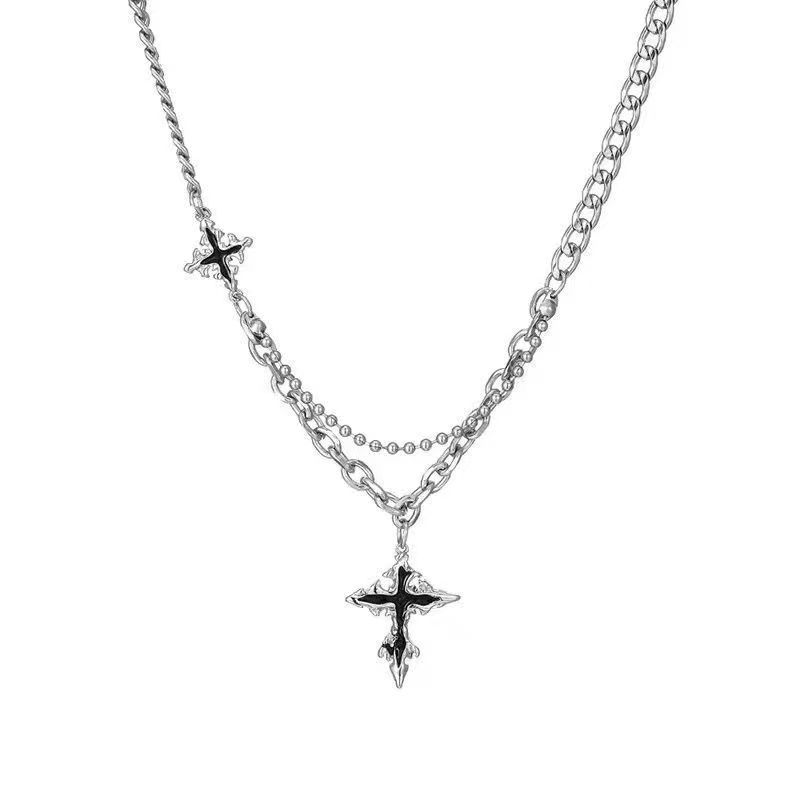 Black cross necklace for men,  - Men'S Accessories Instagram ulasan dan harga