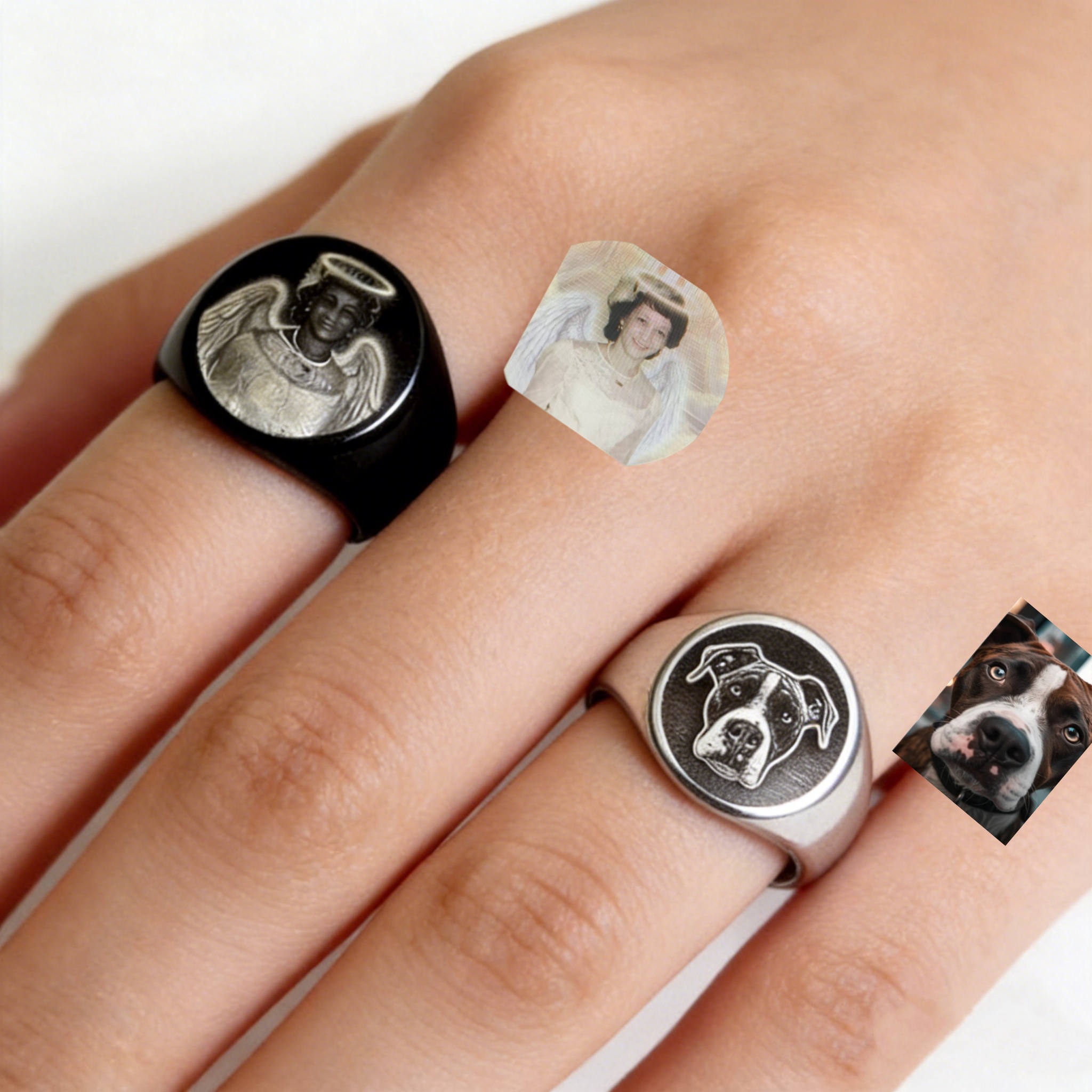 Custom Engrave Photo Signet Ri - Men Accessories Photos ulasan dan harga