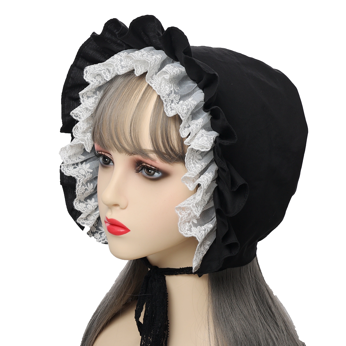 Lolita Ruffled Bonnet Hat Wome - Men'S Victorian Accessories ulasan dan harga