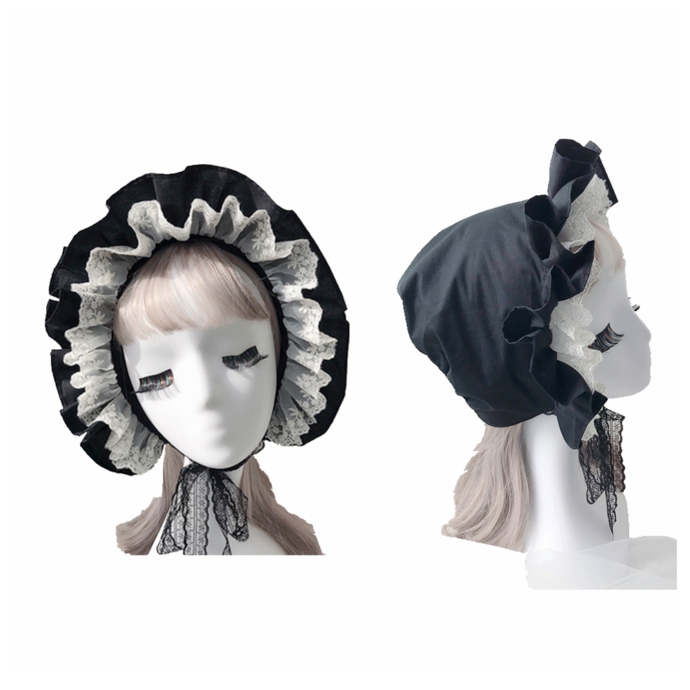 Lolita Ruffled Bonnet Hat Wome - Men'S Victorian Accessories ulasan dan harga