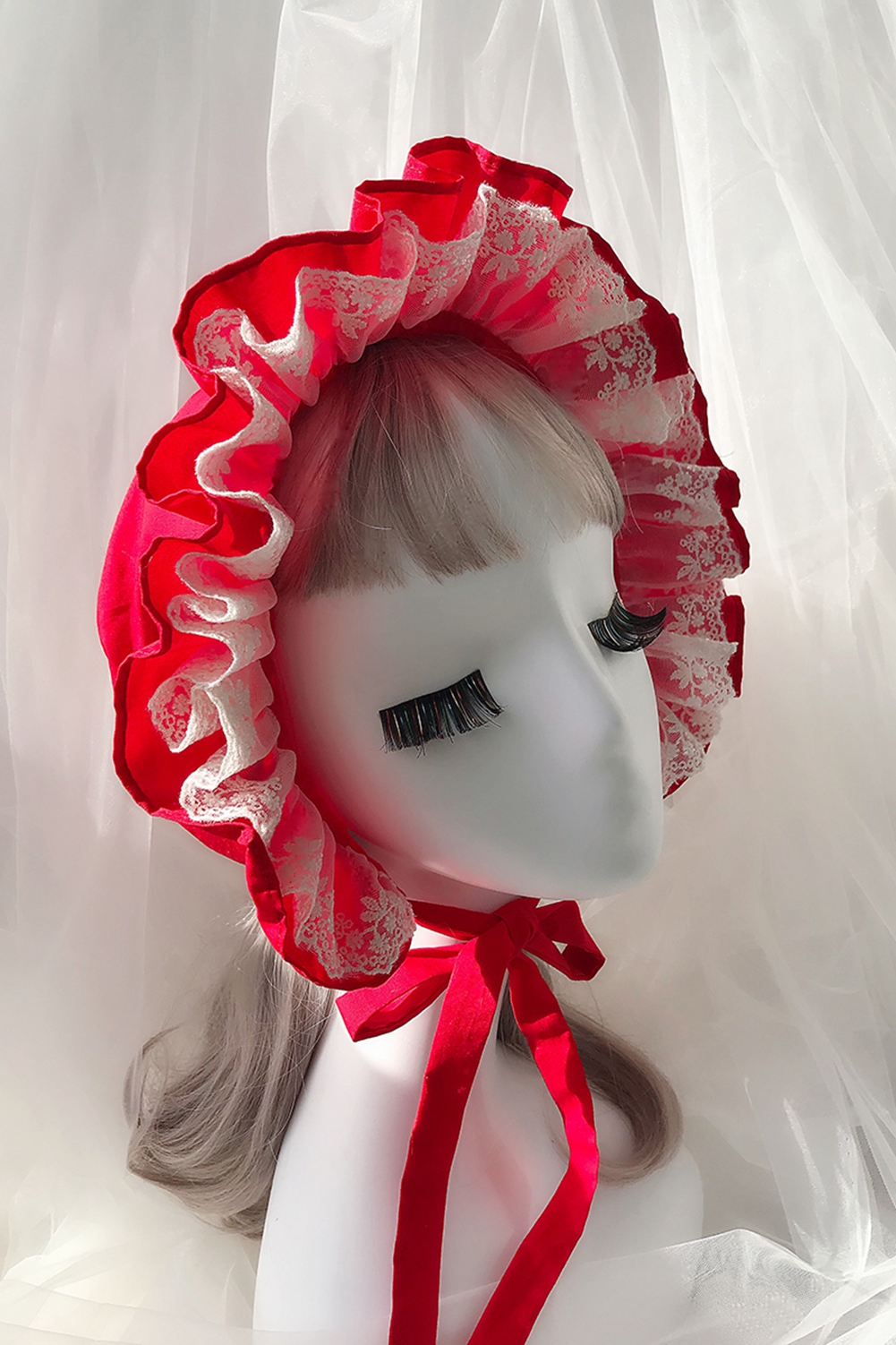 Lolita Ruffled Bonnet Hat Wome - Men'S Victorian Accessories ulasan dan harga