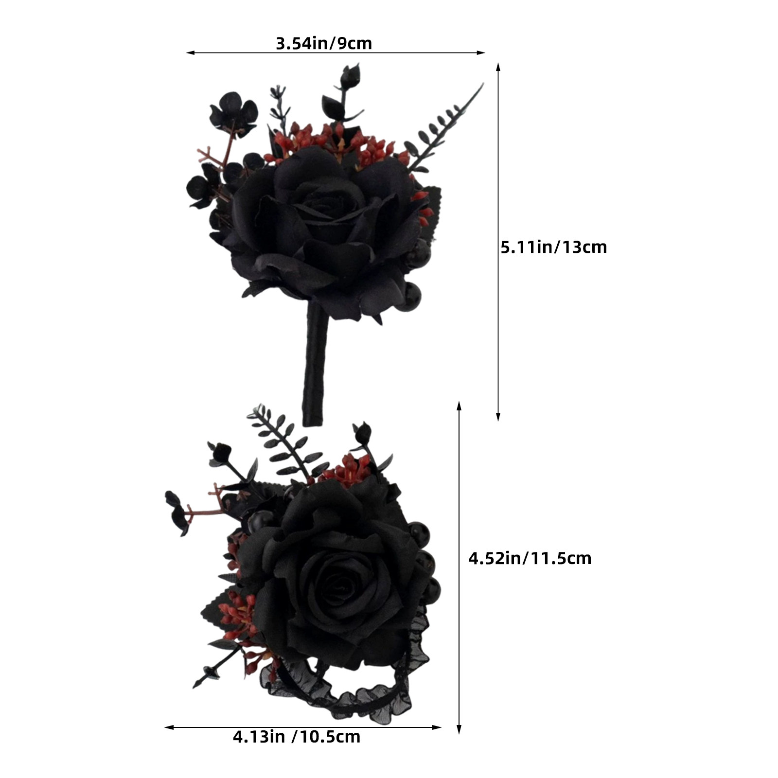 1Set Black Rose Wrist Corsage  - Men'S Victorian Accessories ulasan dan harga