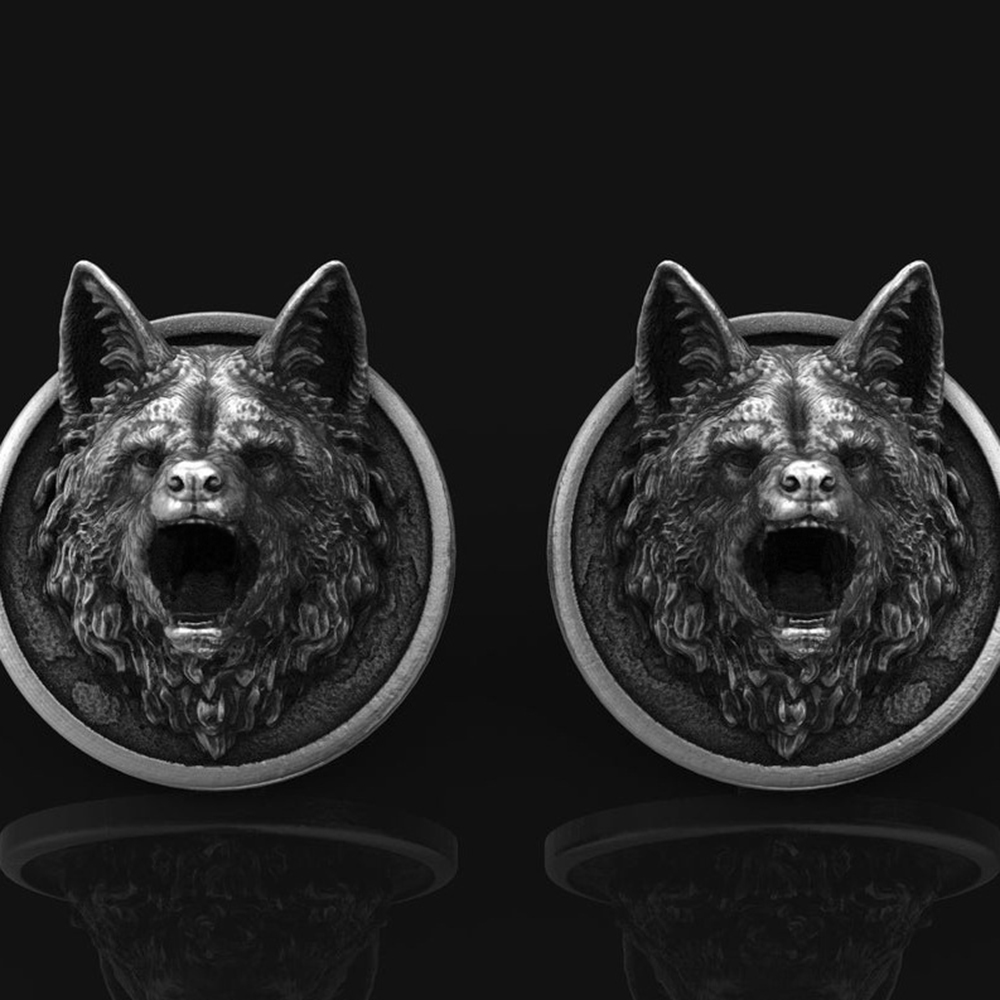 Vintage Engraving Wolf Head Cu - Men'S Victorian Accessories ulasan dan harga