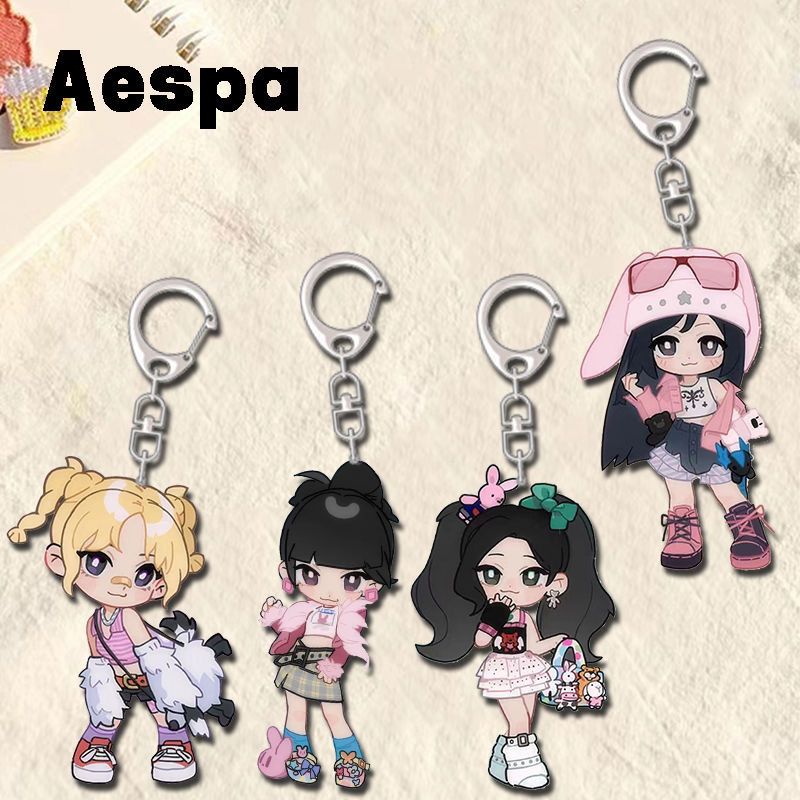 4 Pcs Aespas Q Version Transpa - Men Keychain Accessories ulasan dan harga