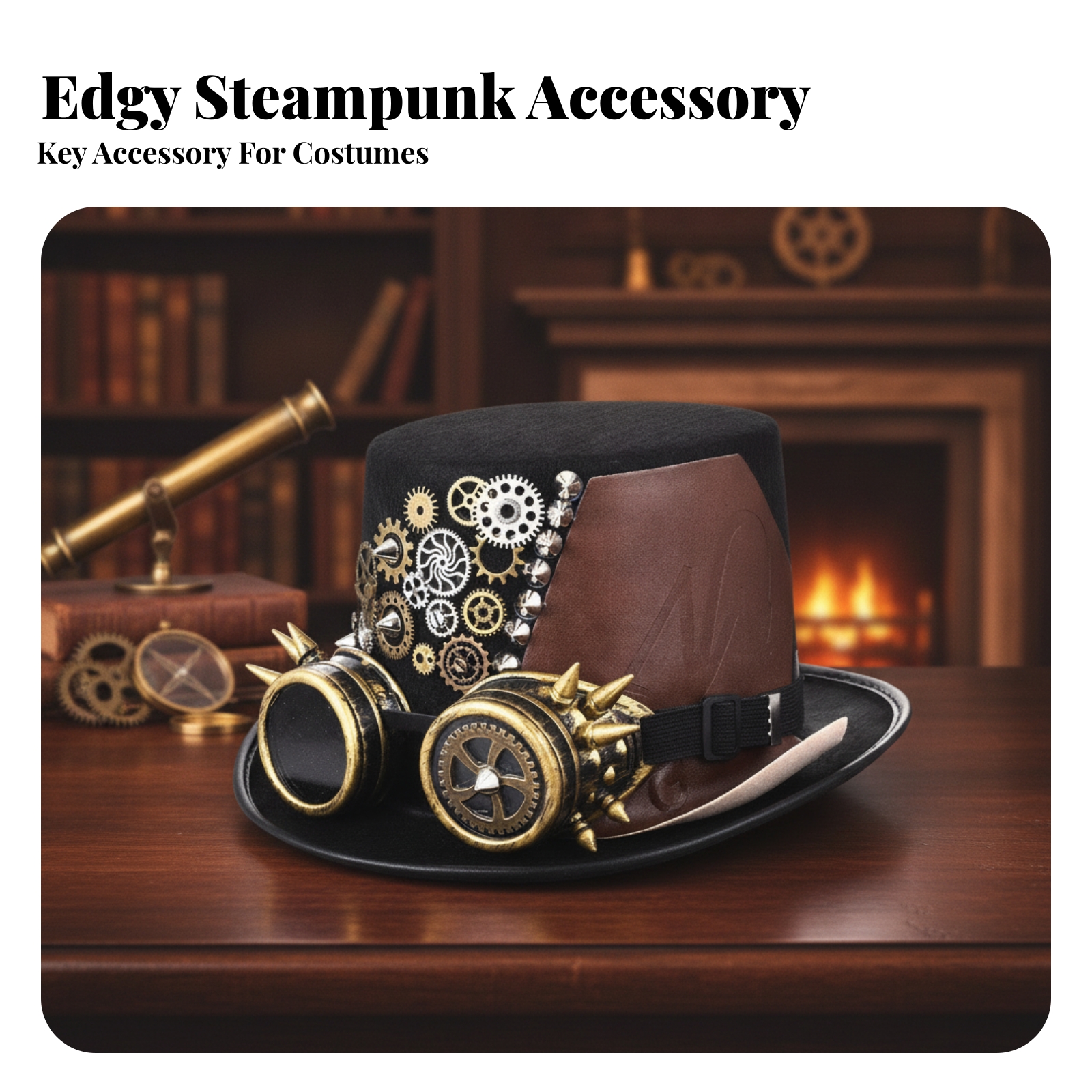 Steampunk Hat with Goggles Adj - Men'S Victorian Accessories ulasan dan harga